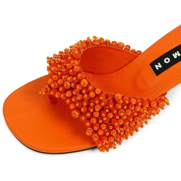 Simon Miller Womens Orange Thong Open Toe Sandal Sandals Shoes New - Picture 2 of 3